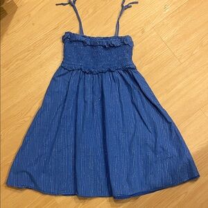Sparkly blue Crew Cuts sundress with smocked top size 8 EUC